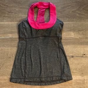 Lululemon Tank Top, size 6, gray, pink